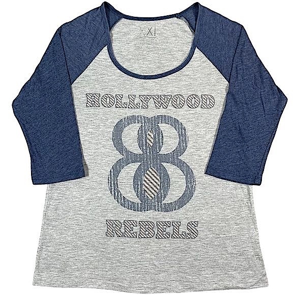 XXI size large grey & blue baseball style shirt with “Hollywood Rebels” on front - Picture 1 of 8